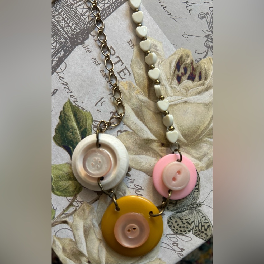 Vintage Repurposed Buttons Necklace